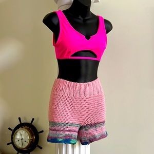 Hand Crochet 🧶 Kidcore Festival Barbiecore Shorts  - so cute 🥰 🌸🌺🌸